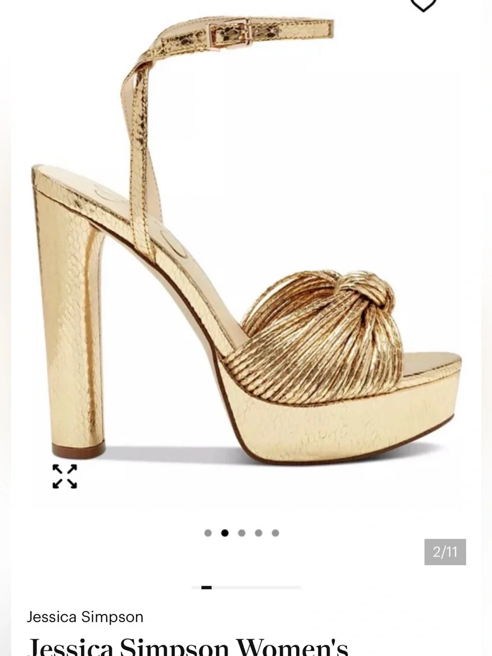Jessica Simpson Women's Immie Platform Dress Sandals Gold Metallic 5.5